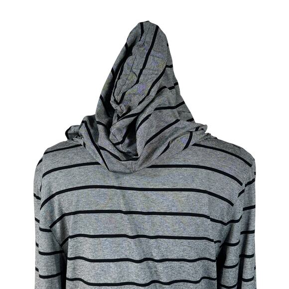 Christopher & Banks Large Jacket Zip-Up Striped Hooded Lightweight Long Sleeves - Picture 5 of 9